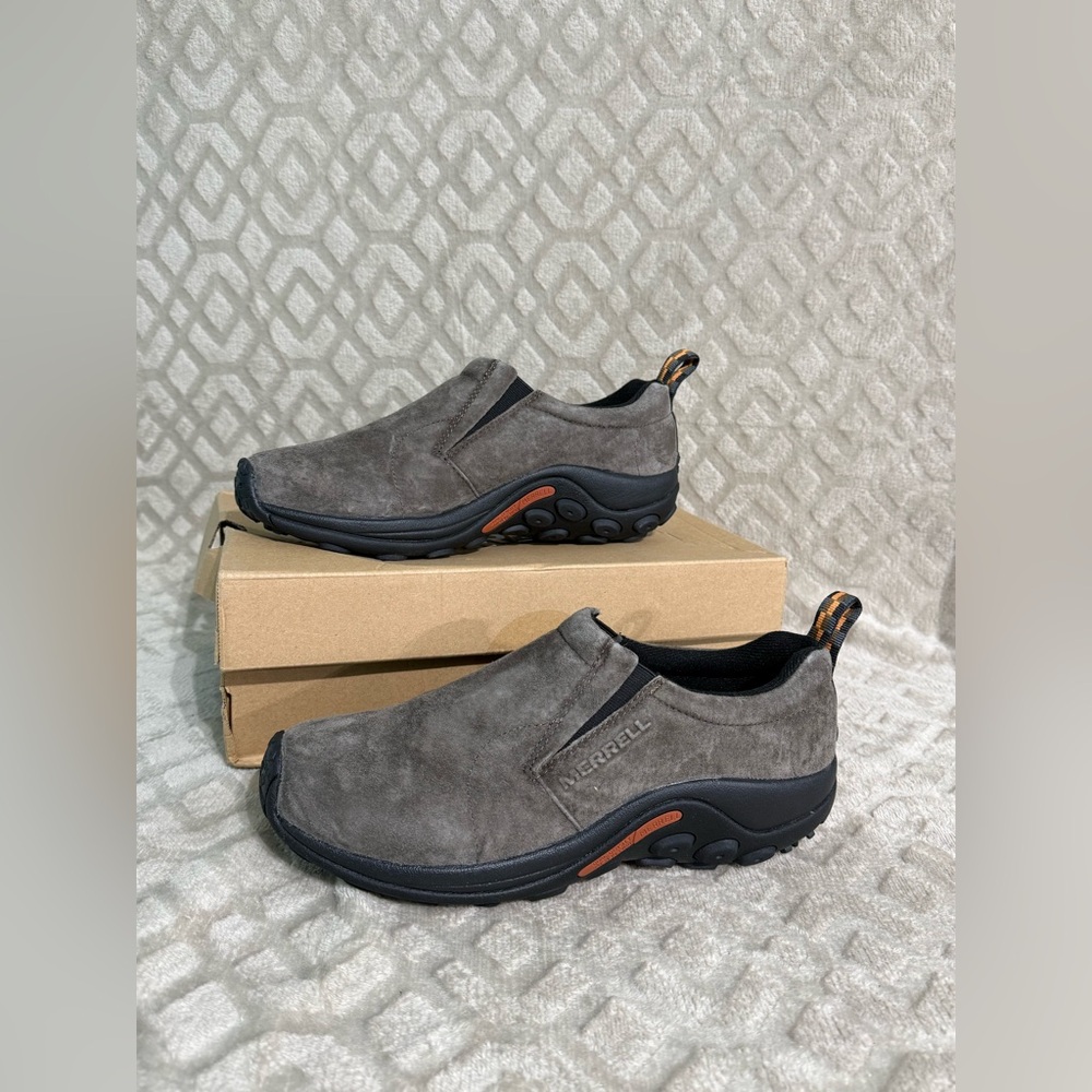 NWB Merrell Jungle Moc Shoes Men Gunsmoke Suede Slip-On Outdoor Comfort Sz 10.5